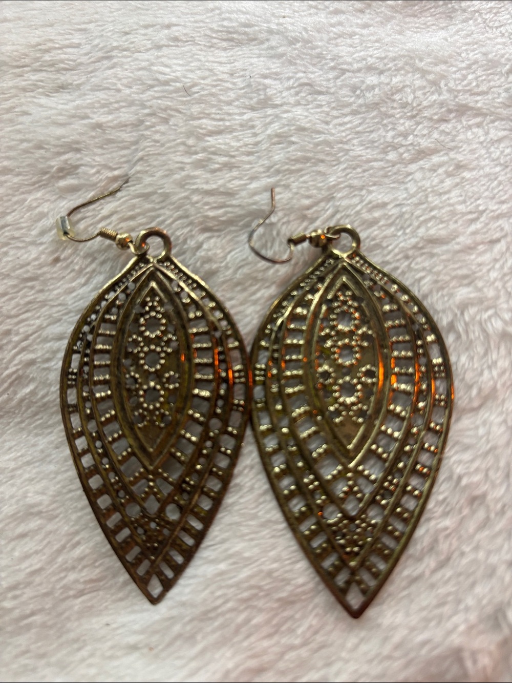 Gold Filigree Teardrop Dangle Earrings - Women Jewelry